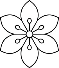 Peach or cherry blossom flower flat icon for apps and websites