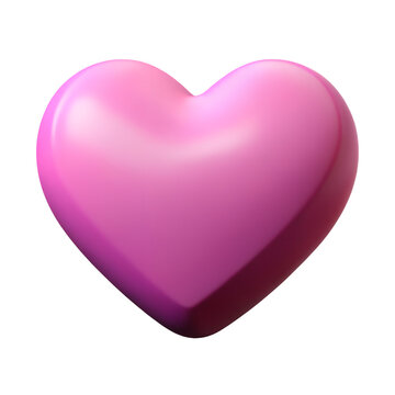 Pink 3D Heart Icon