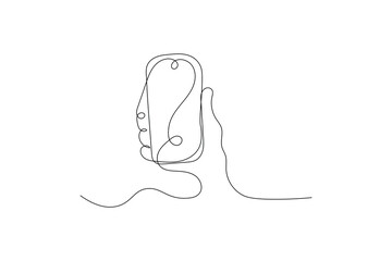 One continuous line art of smart vector illustration Smartphone one line  drawing art
