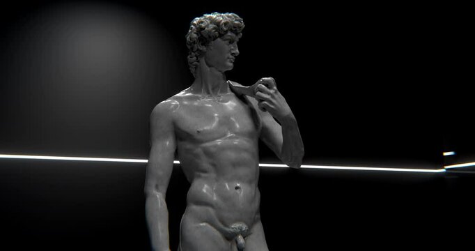 A 3D Render of a Statuesque Male Figure beautifully designed in Modern Lighting Techniques