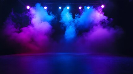 Colorful Stage Lighting with Smoke and Fog