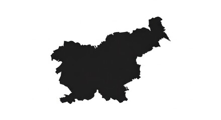 Obraz premium Black Silhouette of a Country or Region on White Background