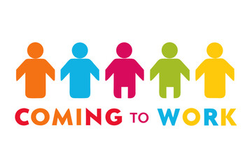 set of Coming to Work silhouette vector illustration