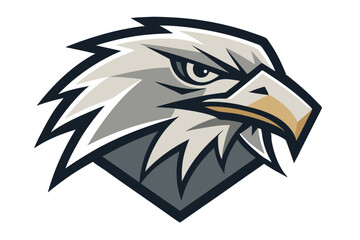 mascot shows intense eagle head with strong beak and sharp feathers