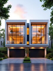 modern house in the park