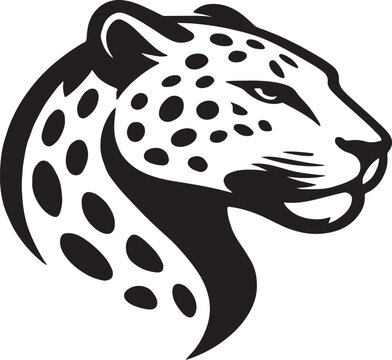  leopard head silhouette vector art illustration