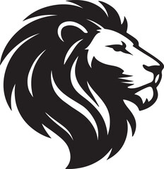 lion head silhouette vector art illustration