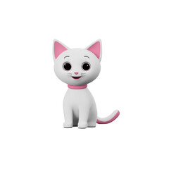 Cartoon cat with pink accents