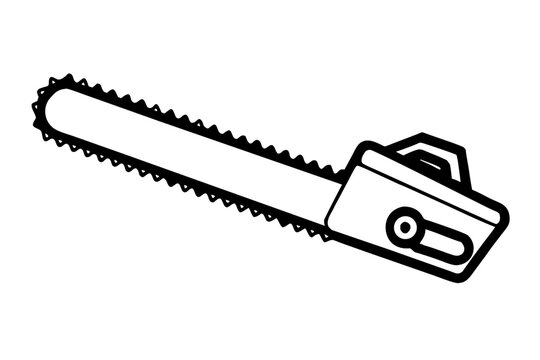 black and white chainsaw clip art preview