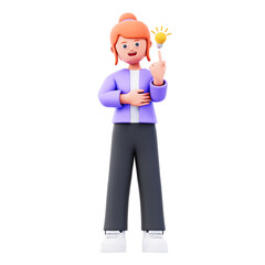woman idea 3d illustration