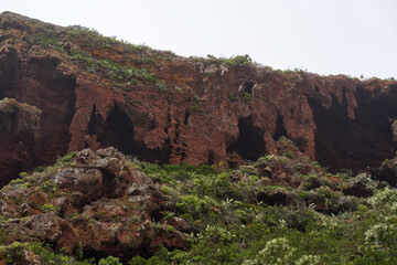 Fototapeta premium Volcanic cave and basalt rock