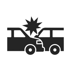 Car Crash silhouette vector illustration