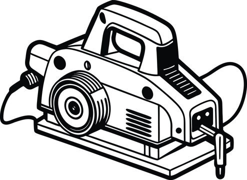 black and white electric planer tool clip art preview