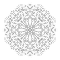 Celestial Bloom Mandala, Intricate Star and Petal Pattern