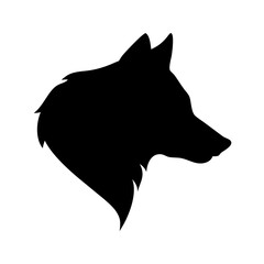 Wolf Side Profile Silhouette – Black Vector Animal Icon Design