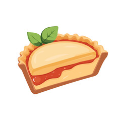 My Simple flat 2D illustration of a apple pie slice isolated on a white background, vector 2D design, icon, flat 2d illustration art, Eps painting, Vector set