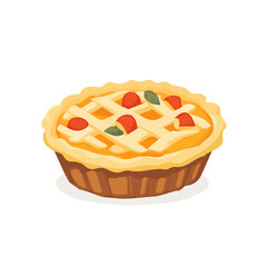 My Simple flat 2D illustration of a apple and berry pie isolated on a white background, vector 2D design, icon, flat 2d illustration art, Eps painting, Vector set