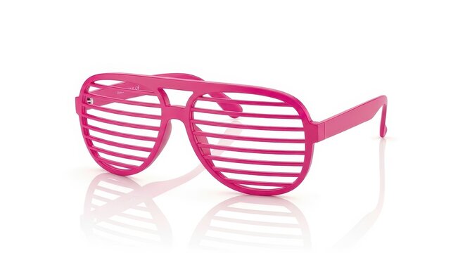 Pink shutter shades sunglasses on white background
