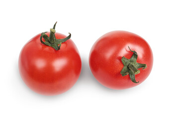 Red cherry tomatoes isolated on a white background