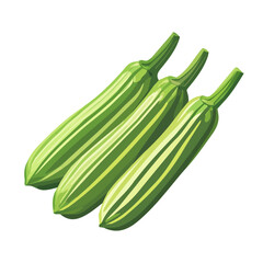 My Simple flat 2D illustration of an icon of whole okra group isolated on a white background, vector 2D design, icon, flat 2d illustration art, Eps painting, Vector set