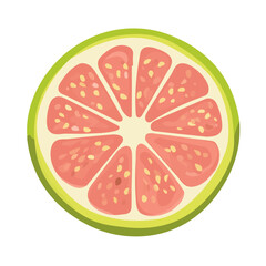 My Simple flat 2D illustration of a sliced guava isolated on a white background, vector 2D design, icon, flat 2d illustration art, Eps painting, Vector collection set design