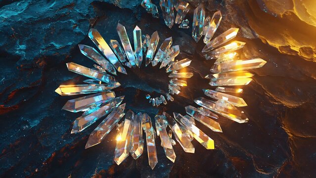Crystal Spiral on Rocky Surface