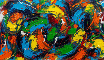 Abstract Expression: A vibrant and textured abstract painting bursting with an explosion of color, capturing the raw emotion and boundless energy of contemporary art.