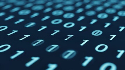 Digital Data Stream: Abstract Binary Code Animation Loop - Powered by Adobe