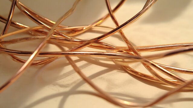 Copper Wire Tangled Abstract Art