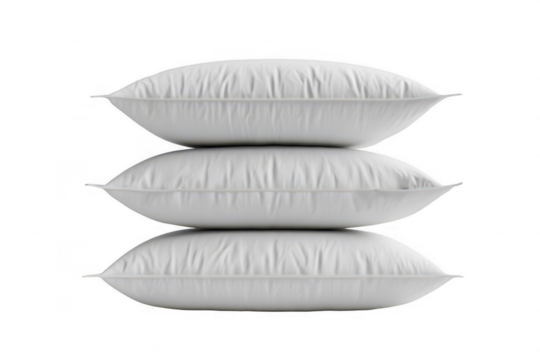 Three white pillows stacked vertically (5)