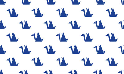 Classic Indigo Blue Japanese Crane Seamless Vector Pattern for Kimono, Textile, and Timeless Japanese Design