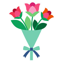 nosegay flower vector on white background 