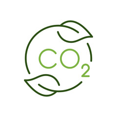 Co2 icon. Symbol of carbon emissions and environmental impact. Vector illustration. Editable stroke.