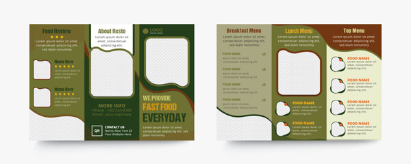Restaurant trifold menu design template
