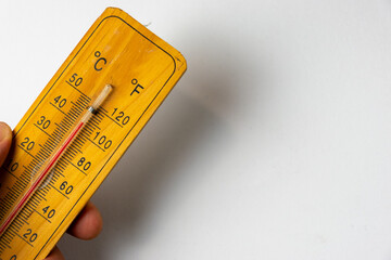 Thermometer in a hand