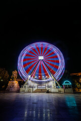 the big wheel in tirana long exposure spinning