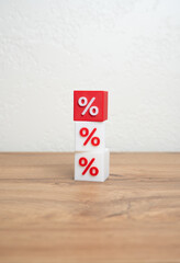 A tower of percentages with a red percentage on top. High long-term burden. Difficulties with loan...
