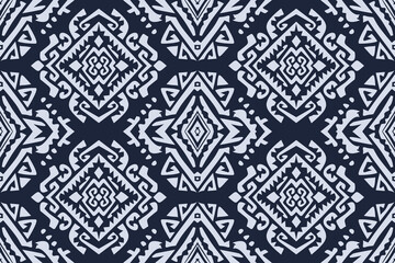 Seamless geometric and doodles line, traditional ikat pattern with earthy tones in geometric and tribal-inspired design. Ideal for textiles, wallpapers, and ethnic-themed projects.