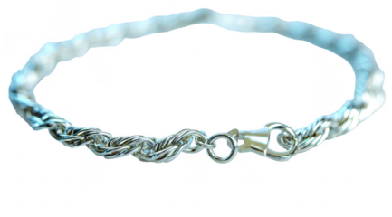 Silver braided bracelet, smooth