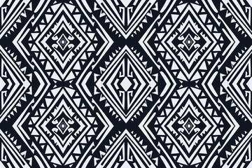Seamless geometric and doodles line, traditional ikat pattern with earthy tones in geometric and tribal-inspired design. Ideal for textiles, wallpapers, and ethnic-themed projects.