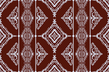 Seamless geometric and doodles line, traditional ikat pattern with earthy tones in geometric and tribal-inspired design. Ideal for textiles, wallpapers, and ethnic-themed projects.