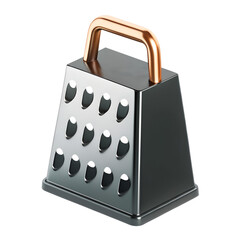 A cheese grater icon with metallic texture and handle