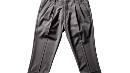 Gray formal trousers isolated on transparent background. PNG
