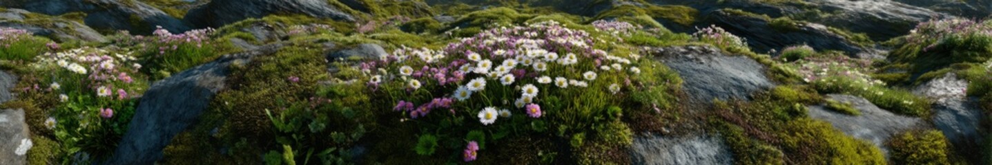 Obraz premium Vibrant wildflower blooming landscape hdr 360 degrees nature scenic