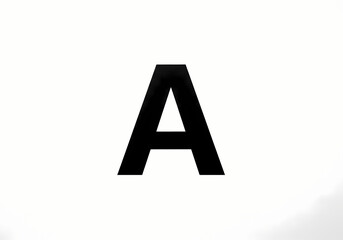 Bold Black Capital A on White Background