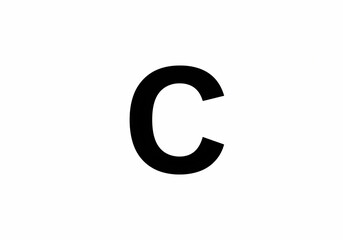 Fototapeta premium A Bold Black Capital C A Minimalist Letterform