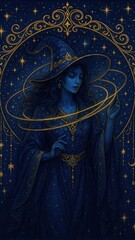 Obraz premium Mystical celestial witch artwork