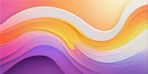 Colorful Abstract Waves: A stunning display of vibrant, flowing curves, creating a sense of movement and fluidity with a harmonious blend of warm hues, offering a modern and dynamic design.