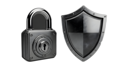 Security Lock and Shield Symbolizing Data Protection and Digital Safety