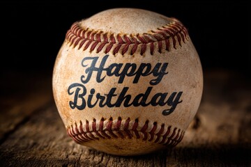 Birthday Baseball. Happy Celebration with Baseball Object and Fun Sport Background